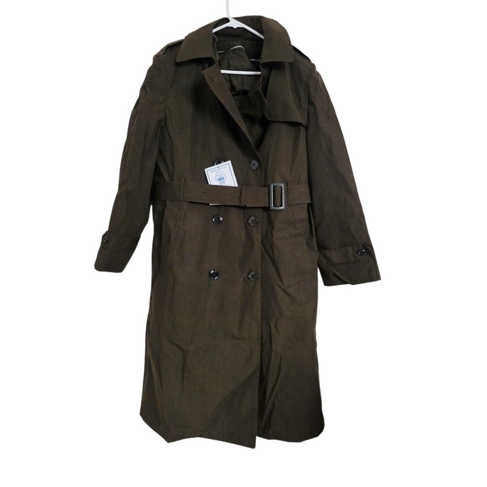 US Army AGSU All Weather Trench Coat Womens 14R Heritage Green Made USA NEW